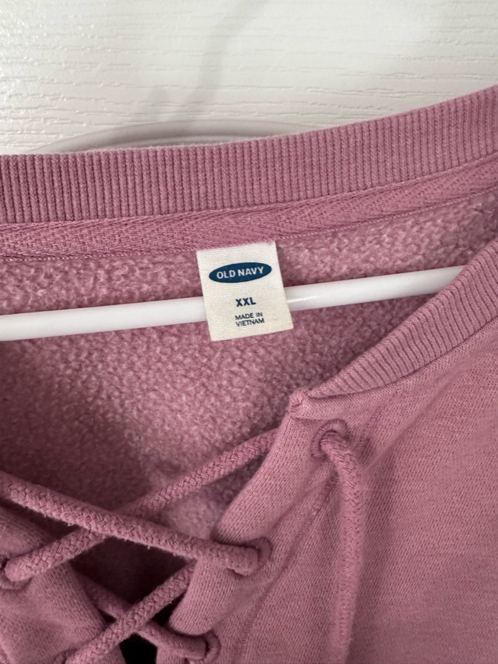 Old Navy Lace-Up Pullover Sweatshirt - Dusty Rose - Picture 3 of 3